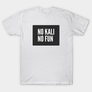 Cybersecurity No Kali No Fun Black Background T-Shirt